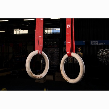 Купить Кольца гимнастические 32 мм красные стропы в Дигоре 