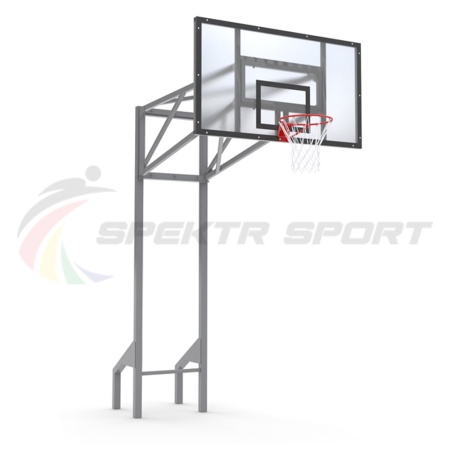 Купить Стойка баскетбольная уличная усиленная со щитом из оргстекла, кольцом и сеткой SP D 413 в Дигоре 