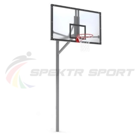 Купить Стойка баскетбольная уличная упрощенная со щитом из оргстекла, кольцом и сеткой SP D 412 в Дигоре 