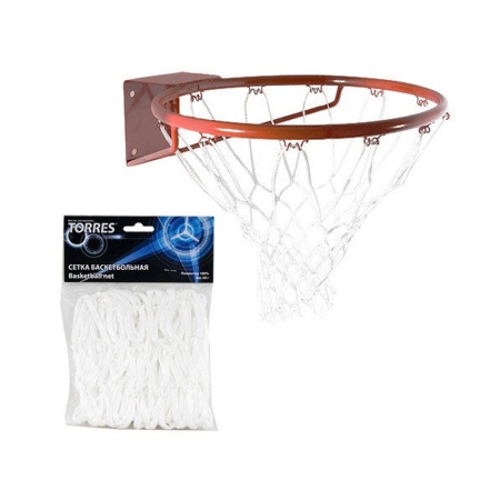 Купить Сетка баскетбольная Torres, нить 4 мм, белая в Дигоре 
