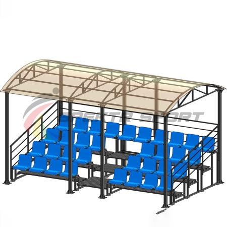 Купить Трибуна для зрителей 4 ряда на 34 места с навесом и перилами в Дигоре 
