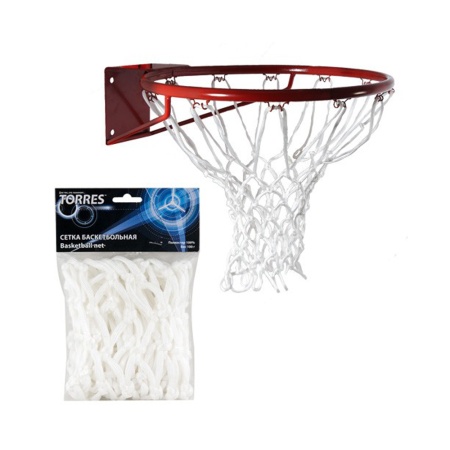 Купить Сетка баскетбольная Torres, нить 6 мм, белая в Дигоре 