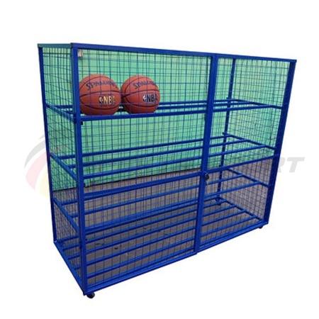 Купить Стеллаж для хранения мячей и инвентаря передвижной металлический (сетка) Цельносварной в Дигоре 