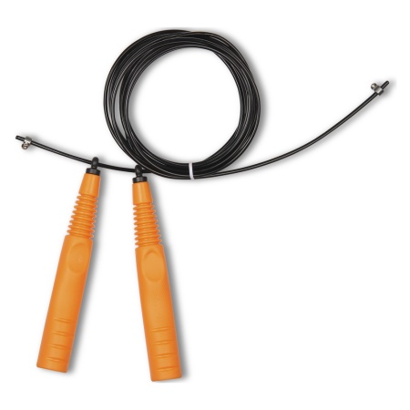 Купить Скакалка высокооборотная Кроссфит стальной шнур в оплетке 2.9 м чёрно-оранжевая в Дигоре 